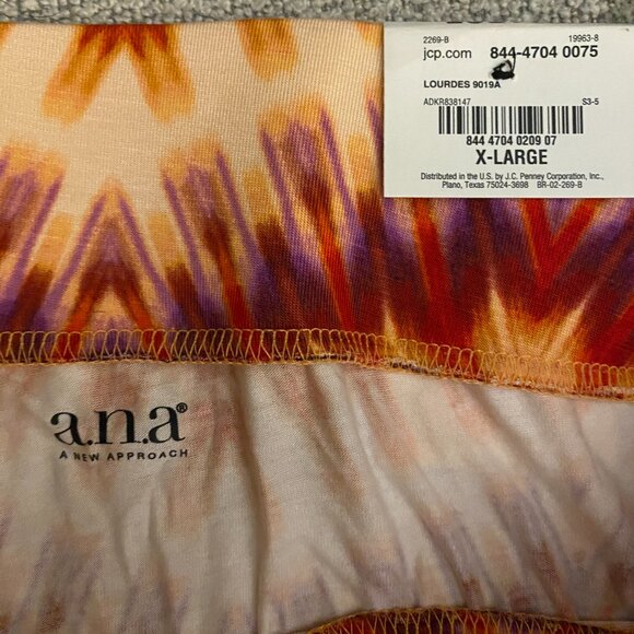 🍂ANA Women Orange Maroon Maxi Boho Bohemian Chevon Print Casual Maxi Skirt | XL - Picture 4 of 9
